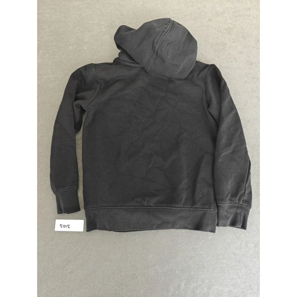 Nike Boys Hoodie Black Graphic Logo Pullover Sweatshirt Size 5-6 Years